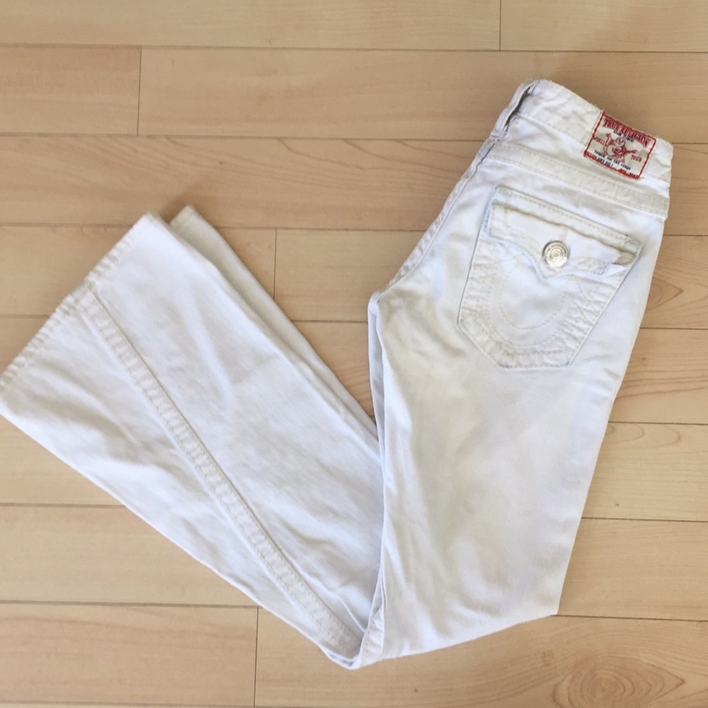 True Religion White Flare leg jeans